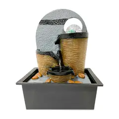 MUNDO ONLINE - Fuente de Agua Cascada Natural con Iluminación LED