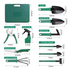 GENERICO - Kit Herramientas Cuidado De Jardinería Acero Rastrillo Tijera Podar
