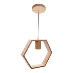 WANT - Lampara Decorativa Retro Colgante Vintage Soquete E27 Madera