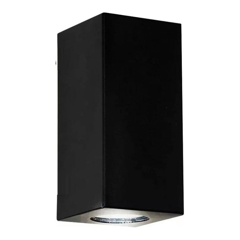 Aplique Exterior Rectangular Bidireccional Negro Gu10 Ip54