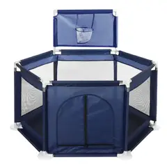 MON PETIT - Corral De Seguridad Hexagonal Para Bebés Azul + Pelotitas