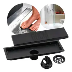 GENERICO - Rejilla De Cubierta Anti-olor Ducha Anti-obstrucción 10×60cm Negra