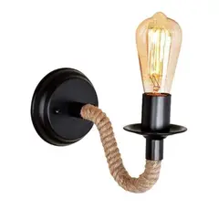 GENERICO - Aplique Rustico De Cañamo Con Ampolleta Vintage De Regalo