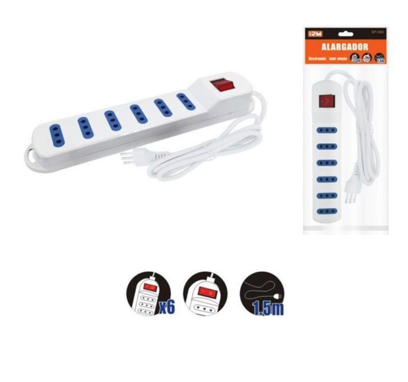 Alargador IRM 6 Tomas con Interruptor Certificado