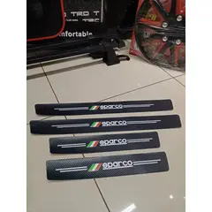 GENERICO - Cubre socalo pisaderas pegatina de fibra de carbono sparco