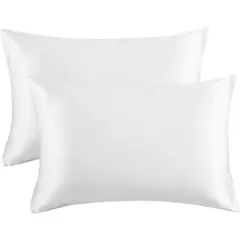 KUANGYE - Funda Blanca Almohada 600 Hilos Seda Satén 100% / Full
