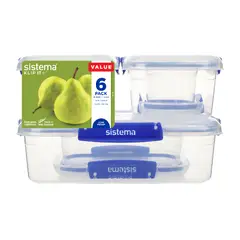 SISTEMA - Set de 6 Contenedores Herméticos Klip It Plus
