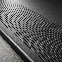 QRUBBER - Grada Pvc Estriada (negro) 3mm x120cm x 30cm
