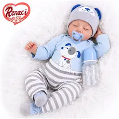 LSABEL RENACI - Muñeca Bebé Reborn De Silicona y Algodón 55cm