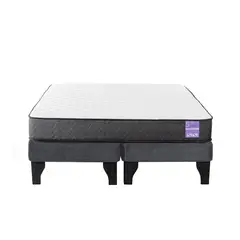 5 SUEÑO - Cama Europea King 180x200 cm Base Colchón Negro Gris