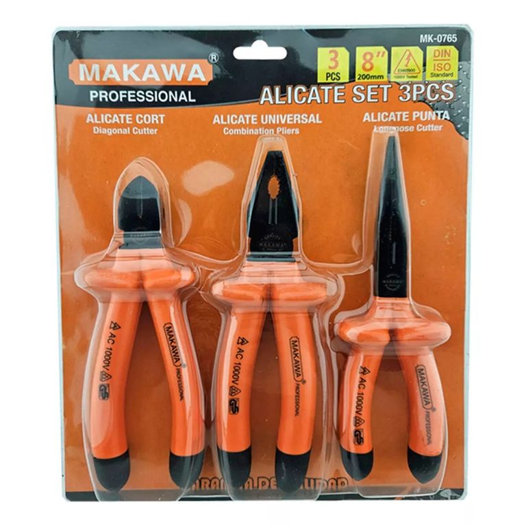 Kit Set Juego De Alicates Aislados 3 Piezas Mk0765 a $13.200