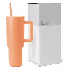 GENERICO - Vaso Termico Mug Asa Doble Pared 12l Inoxidable Frio Calor SALMON