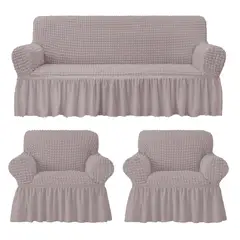 GENERICO - Funda Cubre Sofá Sillón Algodón Turco ARENA CLARO 3-1-1 Cuerpos