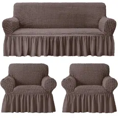 GENERICO - Funda Cubre Sofá Sillón Algodón Turco CAFE CHOCOLATE 3-1-1 Cuerpos