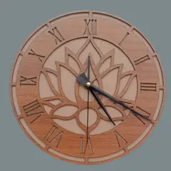 GENERICO - Reloj Artesanal de Madera - Flor de Loto