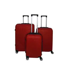 GENERICO - Set 3 Maletas Rigidas Ruedas 360- Rojo L