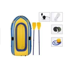 GENERICO - Bote Inflable Con Inflador Remos Parches Para 2 Personas