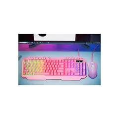 XTECH - Kit Teclado Mouse Mirana XTK-540S Led USB Rosa