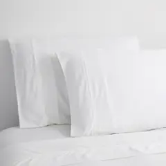 LE NUIT - 2 Set Sábanas 600 Hilos Algodón Pima Peruano Sateen Liso Blanco 2 Pl