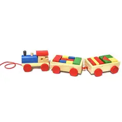 OEM - Tren De Madera 3 Vagones Didáctico Para Niños