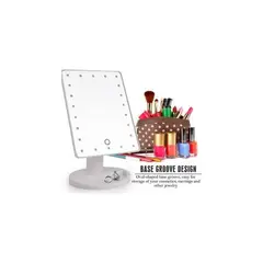 GENERICO - Espejo 22 Luz Led Tactil Maquillaje Usb Portatil Giratorio