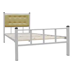 FUTONES Y MUEBLES - Cama Casual 1.5 Plaza Plata/Camel
