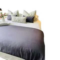 ANTONIA PAZ - Set Piecera Lino Marengo 80 X 160 cm + 1 cojín