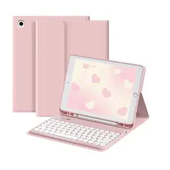 LINKON - Carcasa Funda + Teclado Para iPad Tablet - Rosa - 10.2"