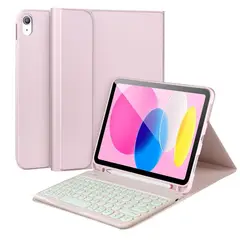 LINKON - Carcasa Funda + Teclado Para iPad Tablet - Rosa - 10.9"