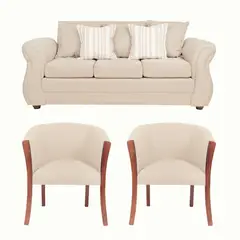 SITIAL HOME - LIVING 311 FACUNDO , BEIGE TIPO LINO SOFA MAS SITIALES