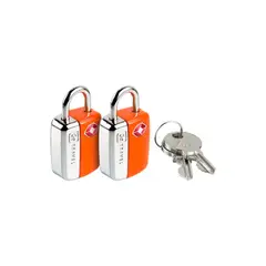 GO TRAVEL - PAR DE MINI CANDADOS TSA CON LLAVE NARANJO