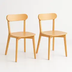 KLIK - Pack de 2 Sillas Fresno de Madera - Natural