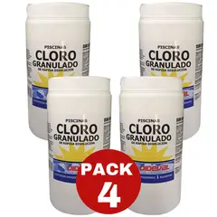 GENERICO - Cloro Granulado Para Piscinas 1 Kg. Pack 4 Unid