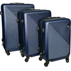GENERICO - Set 3 Maletas Rigidas Ruedas 360 Azul Marino 27