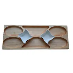 GENERICO - Tabla dúo para cóctel y carnes con 2 pocillos