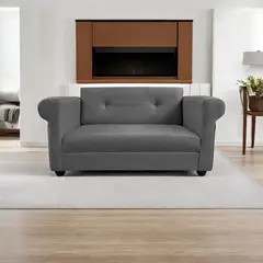 GENERICO - Sofa 2 Cuerpos Barcelona Tela Gris Oscuro