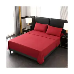 GENERICO - Juego de Sábanas 1 1/2 Plazas 200 Hilos 4 Piezas - Burdeo