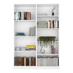 FMFURNITURE - Set Estante 4 Repisas + Estante 5 Repisas Fm-001B - Blanco