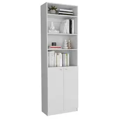 FMFURNITURE - Set Estante 2 Puertas + Complemento - Blanco