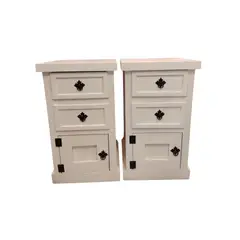 CASAHOGGAR - Velador Rustico Pack Consenza Blanco