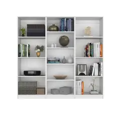 FMFURNITURE - Set 2 Estantes 4 Repisas + Estante 5 Repisas Fm-011B Blanco
