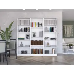 FMFURNITURE - Set 2 Estantes 5 Repisas + Estante 4 Repisas Fm-016B Blanco