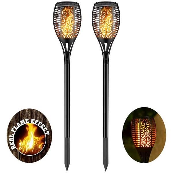 Antorcha decorativa luz LED solar 50 cm