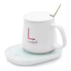 ESHOPANGIE - Taza Con Calentador Eléctrico Para Café Té Leche usb Blanco