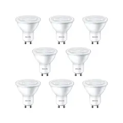 PHILIPS - KIT 8 AMPOLLETAS GU10 3.8W LUZ CÁLIDA B