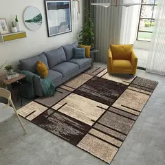 GENERICO - ALFOMBRA PARA LIVING 200X240 DISEÑO MARRON NEUTRO MARIA