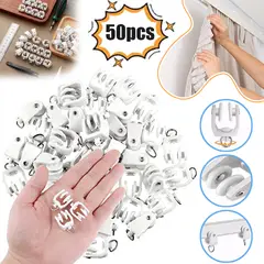 EDWINAYY - 50pcs Rueda Riel De Cortina Deslizante Práctico Y Resistente