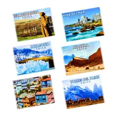 SOLEIO - Pack 6 Imanes Cerámicos Destinos Turísticos Chile