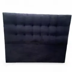GENERICO - Respaldo De Cama 2 Plazas Valencia Felpa Negro