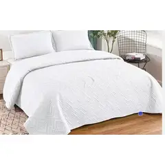 GENERICO - Quilt de verano reversible delgado 2p 230x250cm cBLANCO